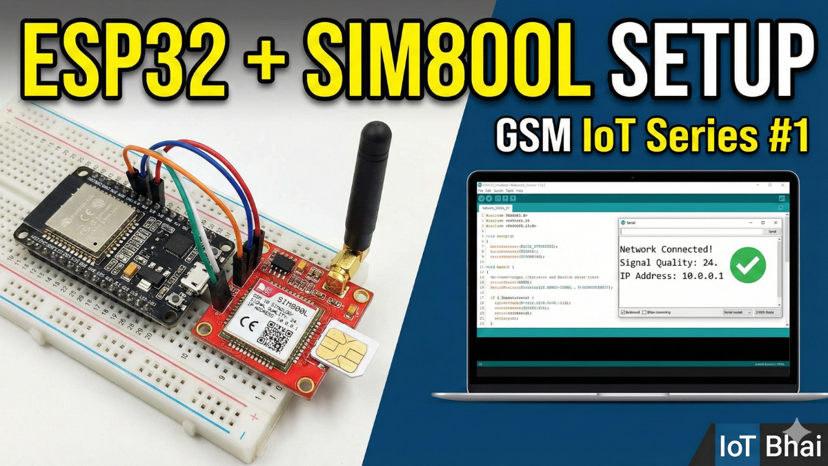 How to Connect SIM800L to ESP32 | GSM Setup & Network Test (GSM IoT Series #1)