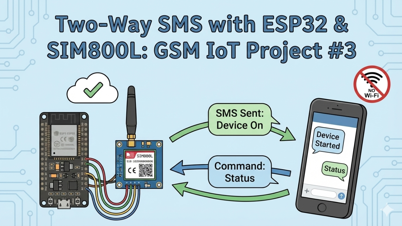 How to Send & Receive SMS with ESP32 and SIM800L (GSM IoT Series #3)