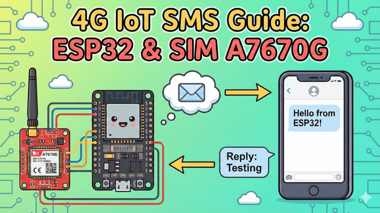 How to Send & Receive SMS with ESP32 and SIM A7670G (4G LTE)